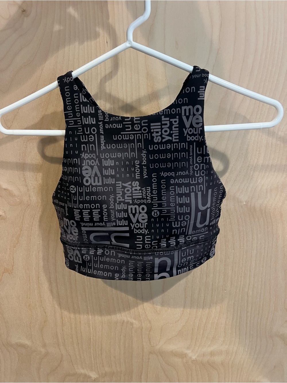 lululemon athletica Black Logo-Print Crop Sports Bra